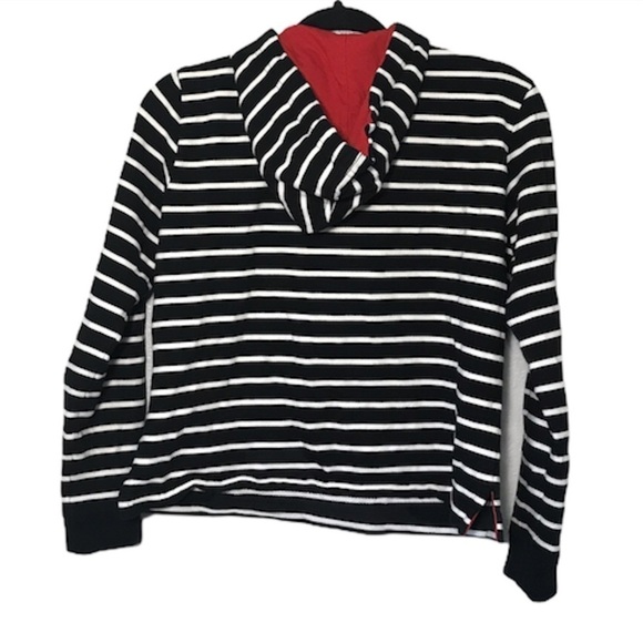 Lauren Ralph Lauren Black White Striped Pullov T98 - Picture 3 of 4